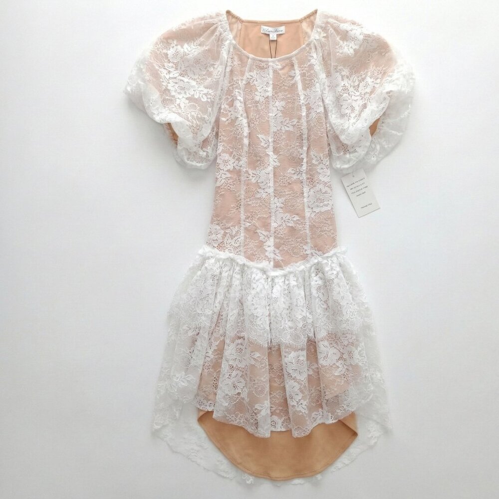 For Love and Lemons Ivory Verbena Lace Coastal Cowgirl Mini Dress Small NWT